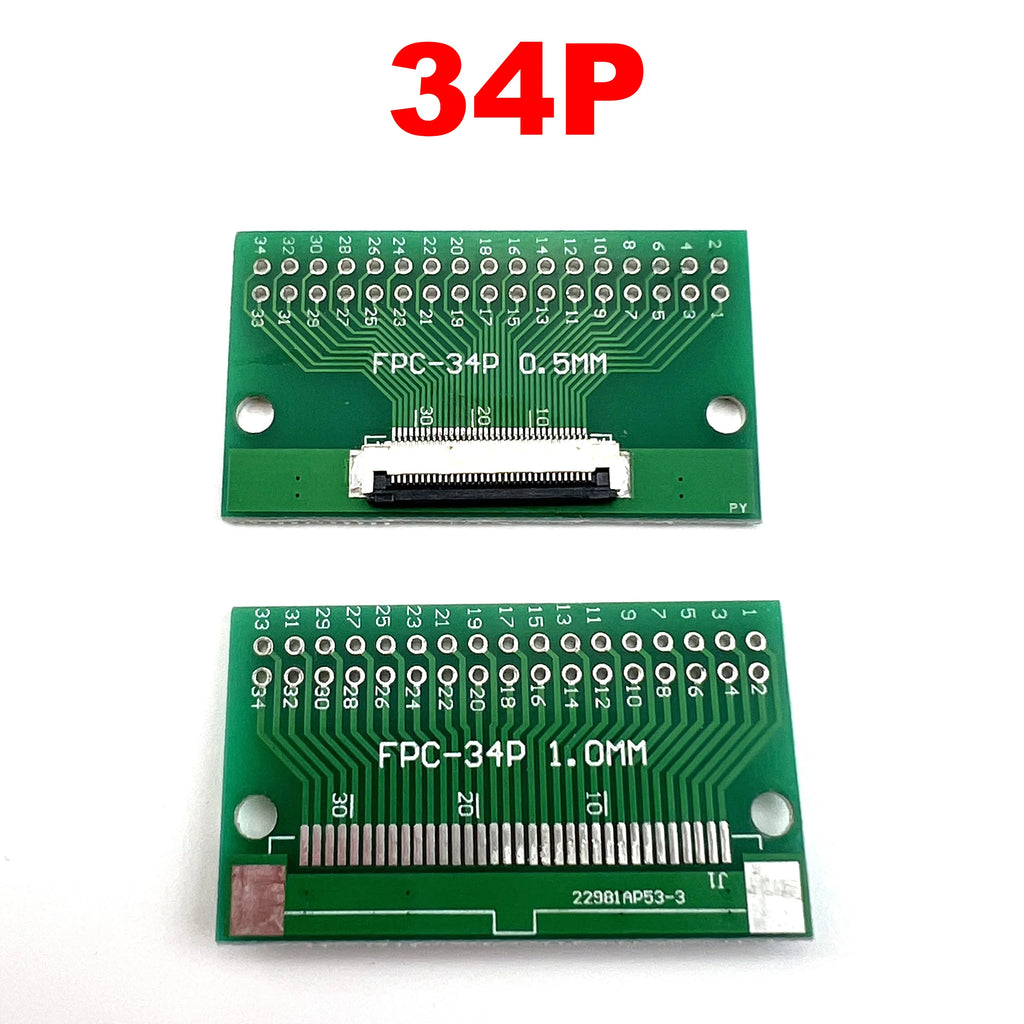 1pcs 4P 6P 8P 10P 12P 14P 15P 16P 18P 20P Test Board Adapter Double Rows Plate Connector 2.54mm 0.5mm Flip FPC Soft Flex Cable