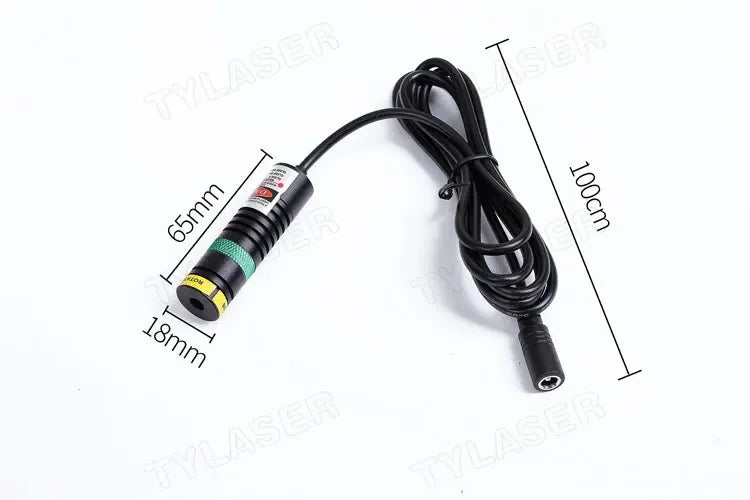 520nm Green Line Laser Module Focusable D18x65mm 10-100mw High Precision for Cutting Positioning | FREE EU Adapter