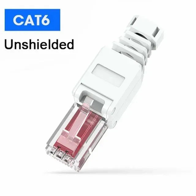 ZoeRax Cat8 Cat7 Cat6A RJ45 Connector, Tool-Free Toolless Shielded Ethernet Termination Plug for Solid Bulk S/FTP Ethernet Cable