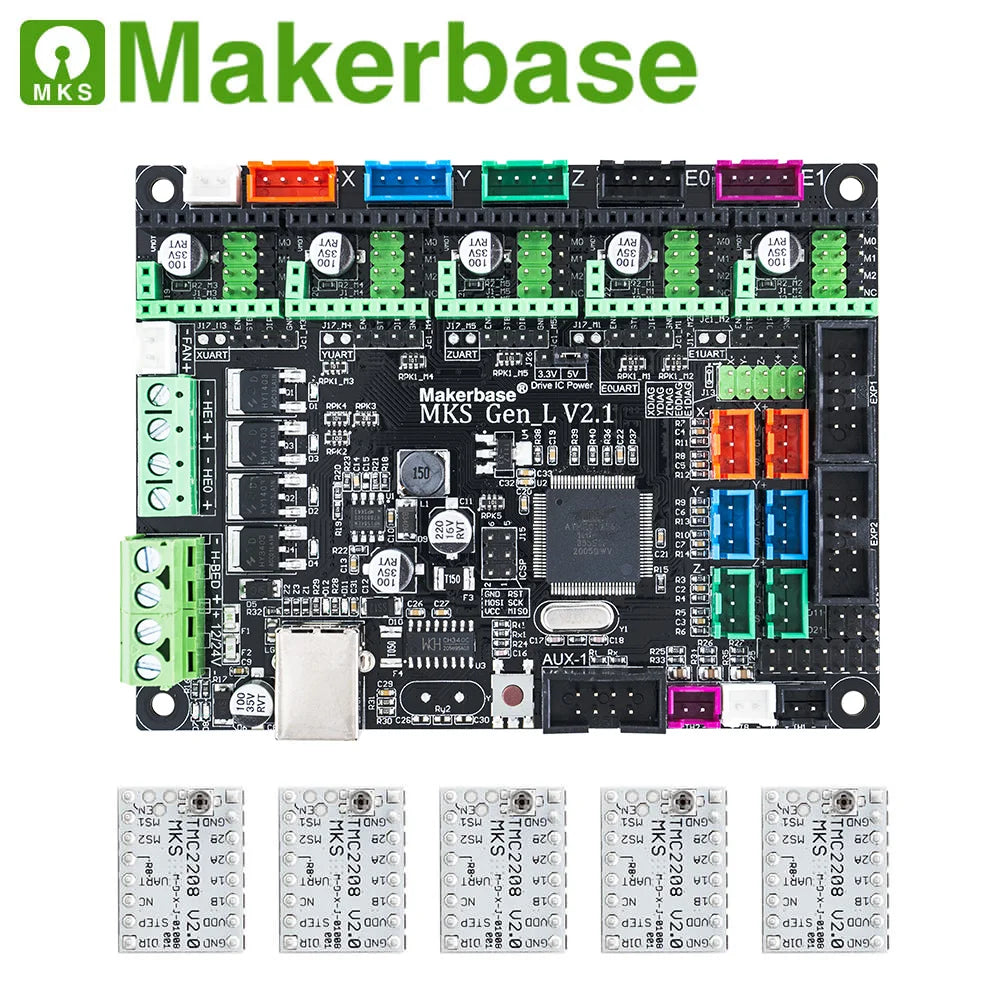 Makerbase MKS Gen-L V1.0 &V2.1 3D Printer Control Board Motherboard with MKS TMC2208 MKS TMC2209 Kit Available Uart Mode Gen L