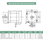 DC24V/48V AC220V Nema23 Nema34 Brushless Motor Driver Kit 57mm 86mm 65W-800W BLDC Motor Hall Sensor 3000rpm For PCB Drilling