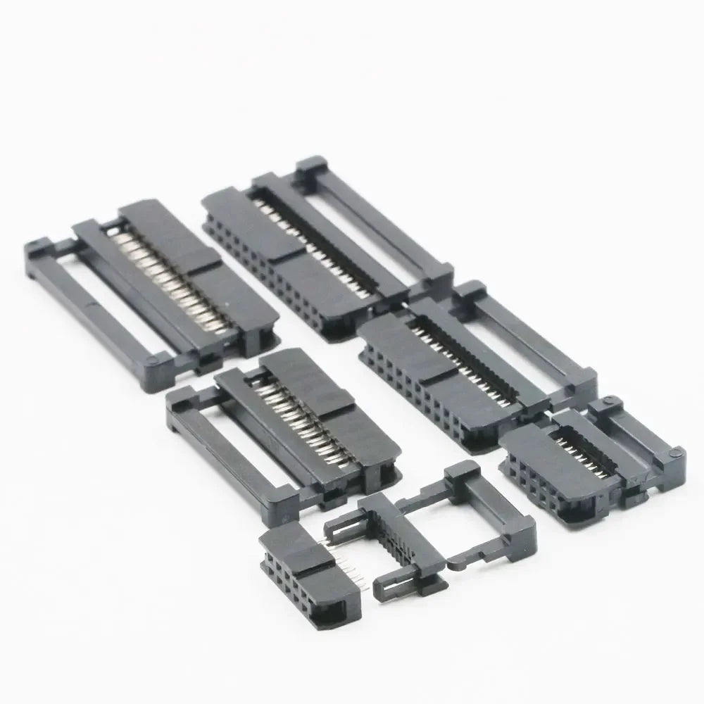 10PCS FC 6Pin/8/10Pin/14/16Pin/20/26/30/34/40/50Pin 2.0mm Pitch Female IDC Socket Connector Ribbon Cable DC3 Header Male Socket