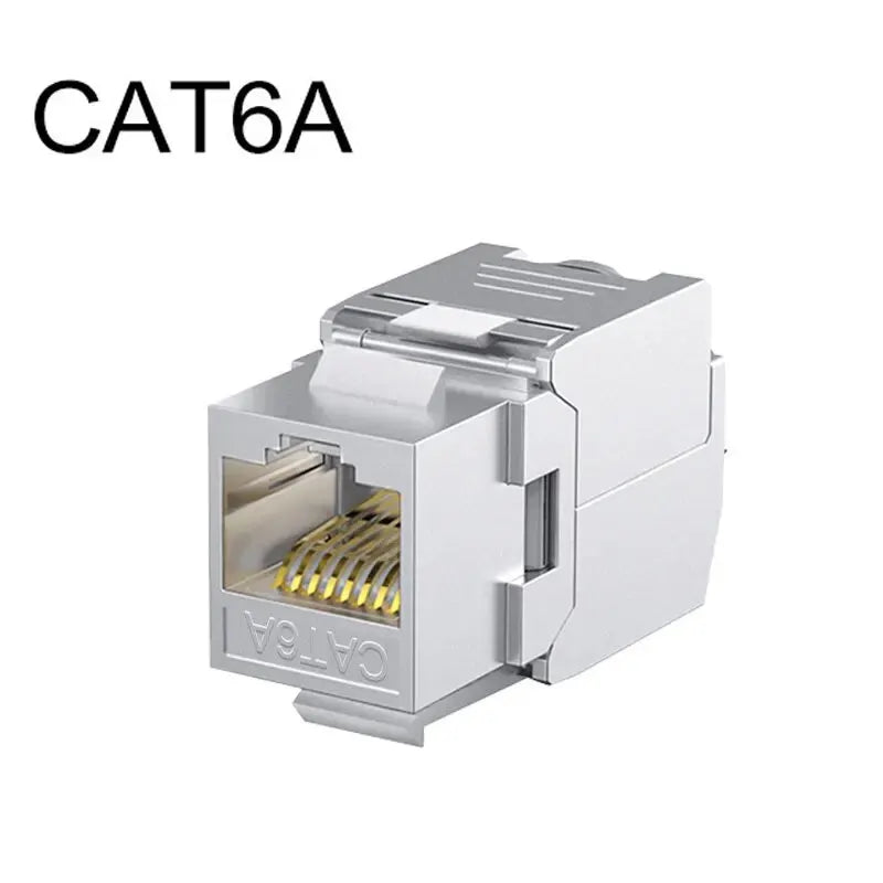 ZOERAX Cat6a Cat7 Keystone Jack Cat7 RJ45 STP Tool-Less Type Zinc Alloy Module Jacks Adapter Coupler for 22 to 26 AWG