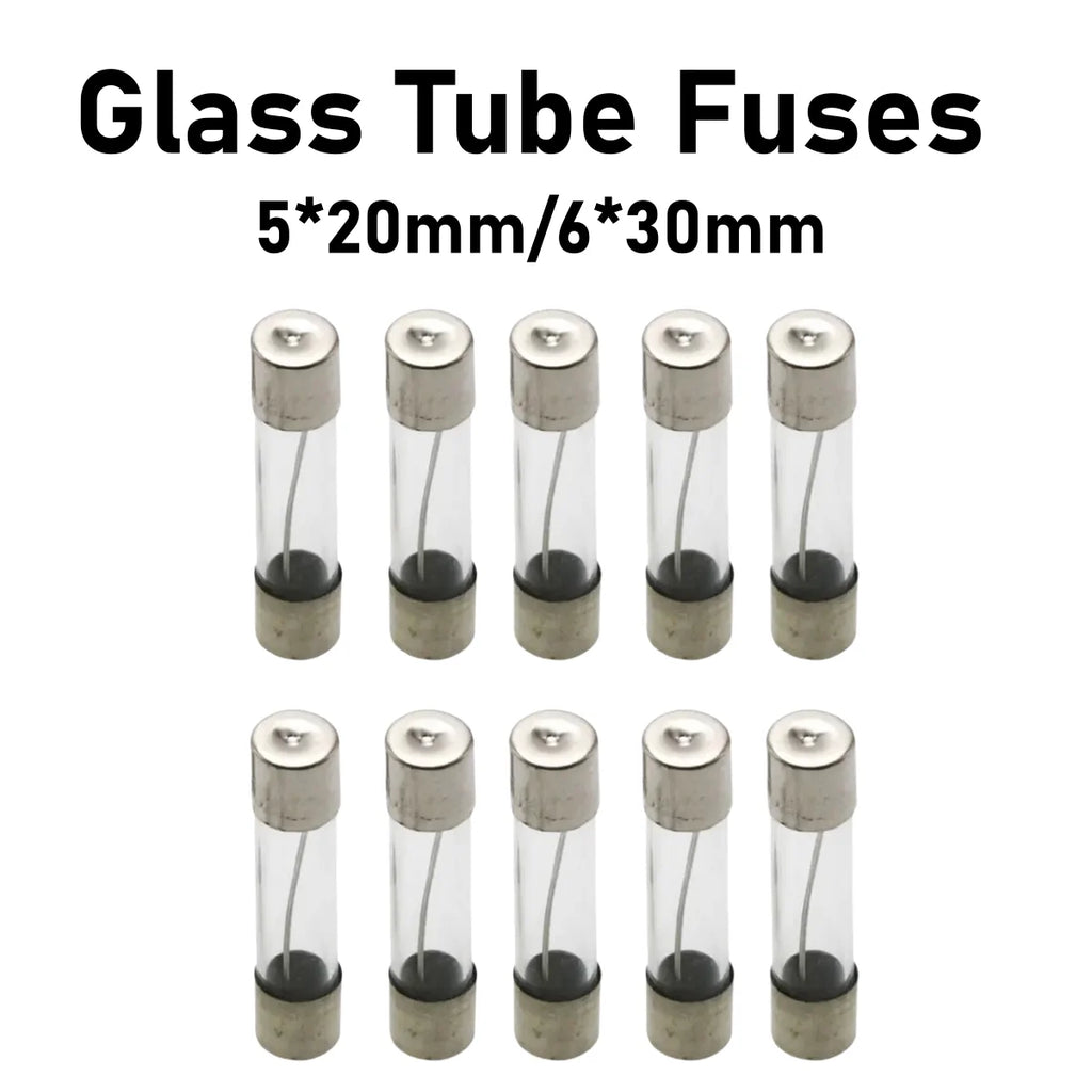 10Pcs/100Pcs 5*20mm 6*30mm Fast Blow Glass Tube Fuses 5x20 6x30 250V 0.1 0.5 1 2 3 3.15 4 5 6 7 8 10 12 15 20 25 30A AMP Fuse