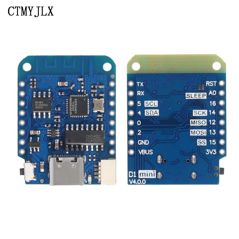 10pcs ESP8266 D1 Mini WIFI Development Board ESP-12F CH340G CH340 V2 Usb For Wemos D1 Mini Nodemcu Lua Board 3.3V Pins DIY Kit