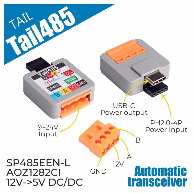 Official M5Stack ATOM Tail485 TTL to RS485 Communication Module Level Conversion Serial Port