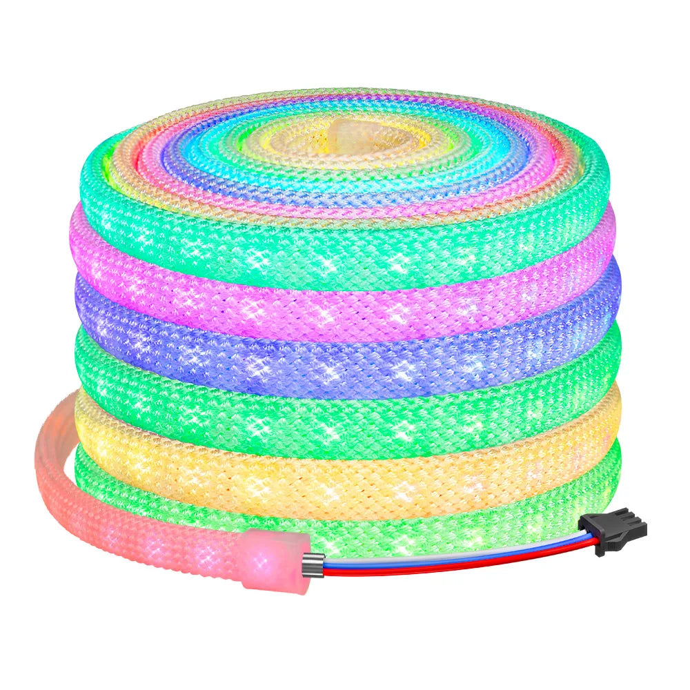 DC5V WS2812B Elliptical Reticulate Pattern Neon Addressable LED Strip WS2812 60Leds/m 360Degree Smart Silicone Led Light IP67