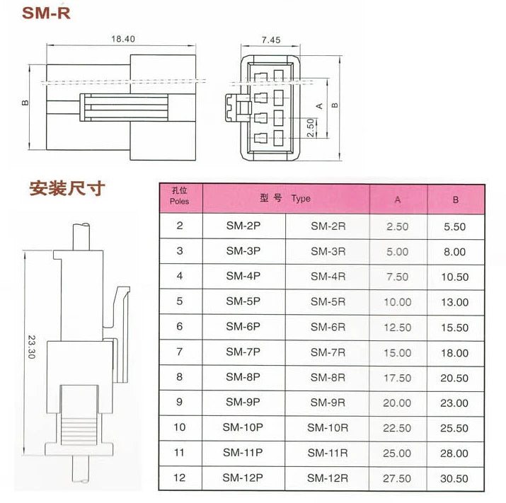 10pcs 20cm JST1.25 PH2.0 XH SM2.54 2P3P 4P 5P 6P Male Female Plug Butt-joint Aerial Docking Crimp Terminal Wire Cable Connector