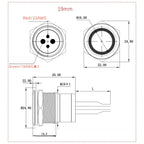 16 19mm Metal Pushbutton Switch High Current 10A Outdoor IP68 Self-Locking Reset Waterproof Start Power Button