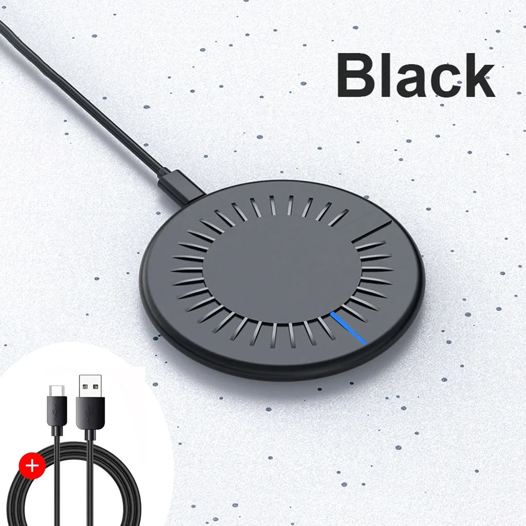 Phone Acrylic Metal Wireless Charger Station Led Light for iPhone 16 15 14 13 12 Pro Max Samsung S24 Xiaomi Mini Fast Charging