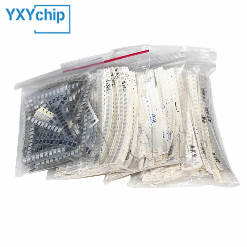 0201 0402 0603 0805 1206 1812 2010 2512 SMD Resistor Kit Assorted Sample Kit 1ohm-10Mohm 1%5%0.1% 33/60/80/146/170values 0R-1M