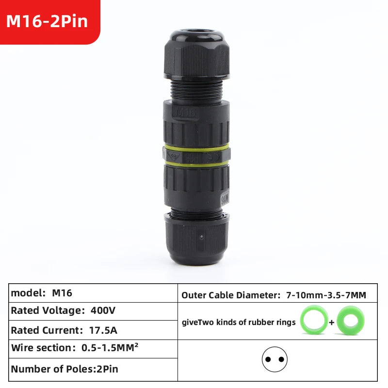 ip68 waterproof connector led connector2/3/4/5/6Pin Adapter terminal Outdoor rain proof of electric wireNo welding for screws