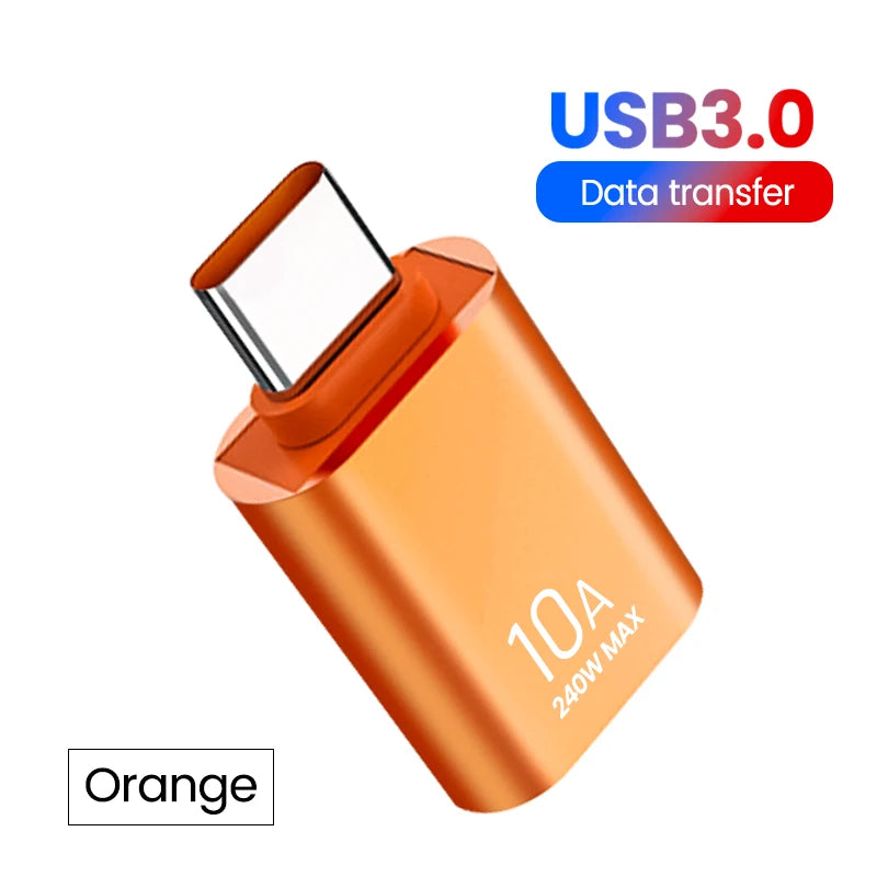 10A USB 3.0 To Type C Mini Fast Transfer USB Type C Female To USB PD Adapter Suitable for Mobile Computer Car Charger Converters
