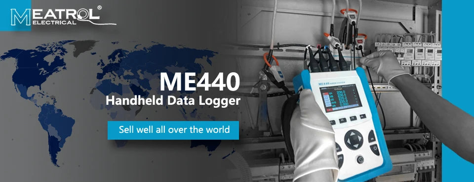 ME440 MEATROL Rogowski Coil 1000A NRC-100 Power Quality  32GB Data Logger Energy Power Meter AA