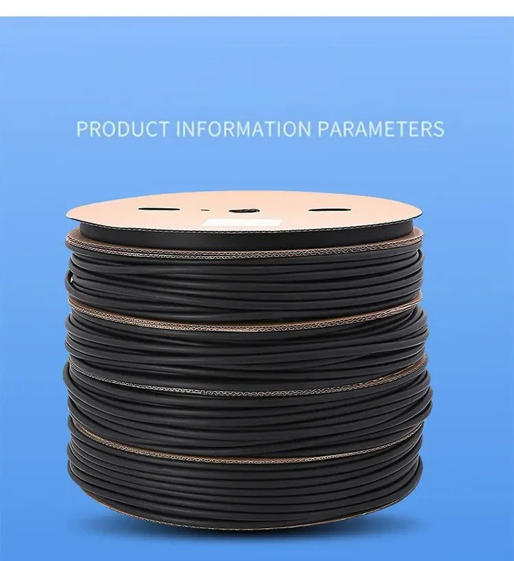 1M/5M 4:1 Black Heat Shrink Tube With Glue Thermoretractile Heat Shrinkable Tubing Dual Wall 4 6 8 12 16 18 20 24 32 36 40 52 72