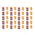 5/10 Pairs XT30 2mm Gold Plated Battery Connector with Heat Shrink Tube for Drones RC Cars