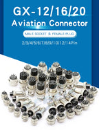 2Set GX12 GX16 GX20 2/3/4/5/6/7/8/9/10 Pin Male Female Butting Wire Cable Circular Aviation Socket Plug Panel Connector
