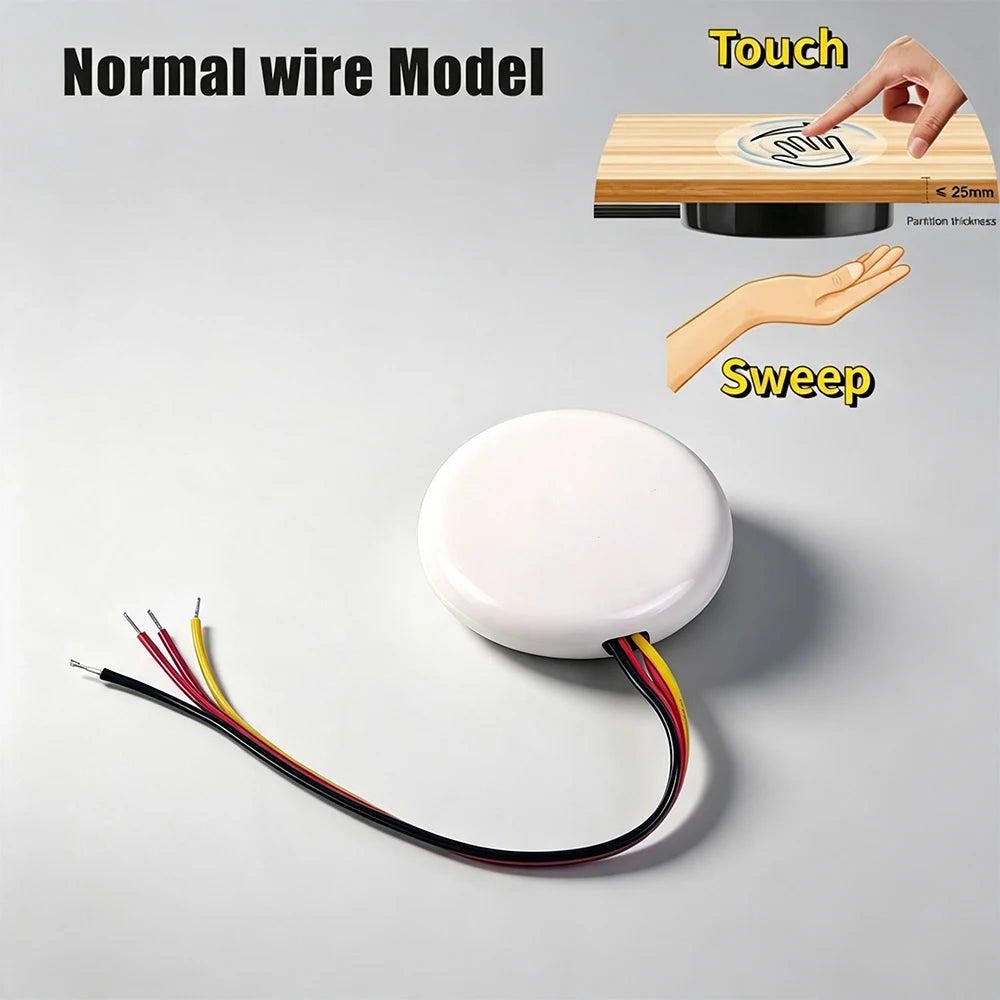 Sweep Dimmer Sensor Penetrating Switch 12V Wood Panel Touch Switch LED Dimmable Touch Sensing Hidden for Wood Furniture Lighting