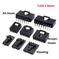 100pcs MX2.54mm dupont Housing wt Latch Right Angle Straight Wafer Single Row Pin Header Terminal 2543 TJC8 2P 3P 4P 5P 6P 12P