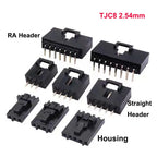 100pcs MX2.54mm dupont Housing wt Latch Right Angle Straight Wafer Single Row Pin Header Terminal 2543 TJC8 2P 3P 4P 5P 6P 12P