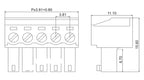 2 Sets 15EDGRK 3.81mm 2/3/4/5/6/7/8-24 Pin Right Angle Screw Terminal Block Connector 15EDG 3.81MM Pitch Plug + Pin Header Socke