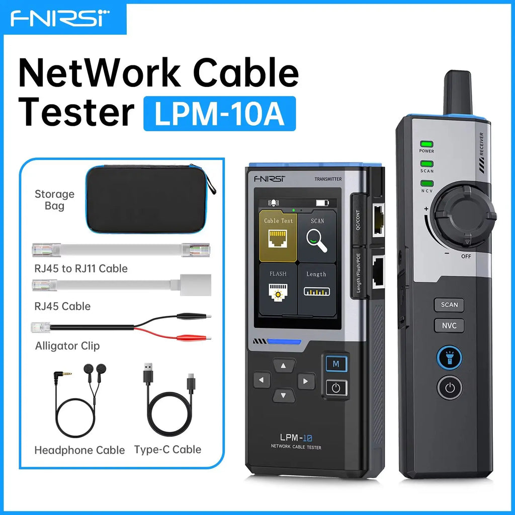 FNIRSI LPM-10A Intelligent Cable Finder RJ45/RJ11 Line Tester LAN Cable Tester Port Flash Anti-interference Network Repair Tool