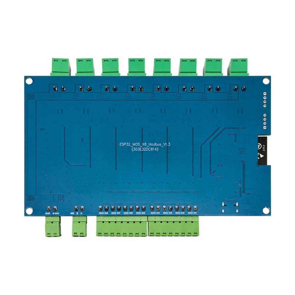 ESP32 Modbus RTU 8CH MOSFET Module RS485 TTL UART 8 Opto-Isolated Input CH340 WiFi BT Type-C & 7-24VDC Dual Dual Power Supply