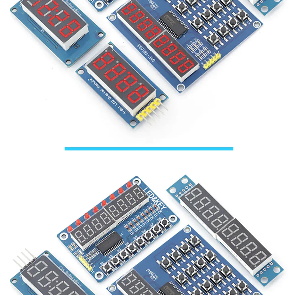 MGQH TM1637 4Bits / TM1638 / 74HC595 8 bit Digital LED Display Module 7 Segment 0.36Inch Clock RED Anode Tube Four Serial Driver
