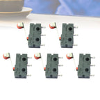 5Pcs Limit Switch Roller Lever Arm Spdt Snap Action 1no 1nc Hinge Easy Installation Long Life Electronic Equipments