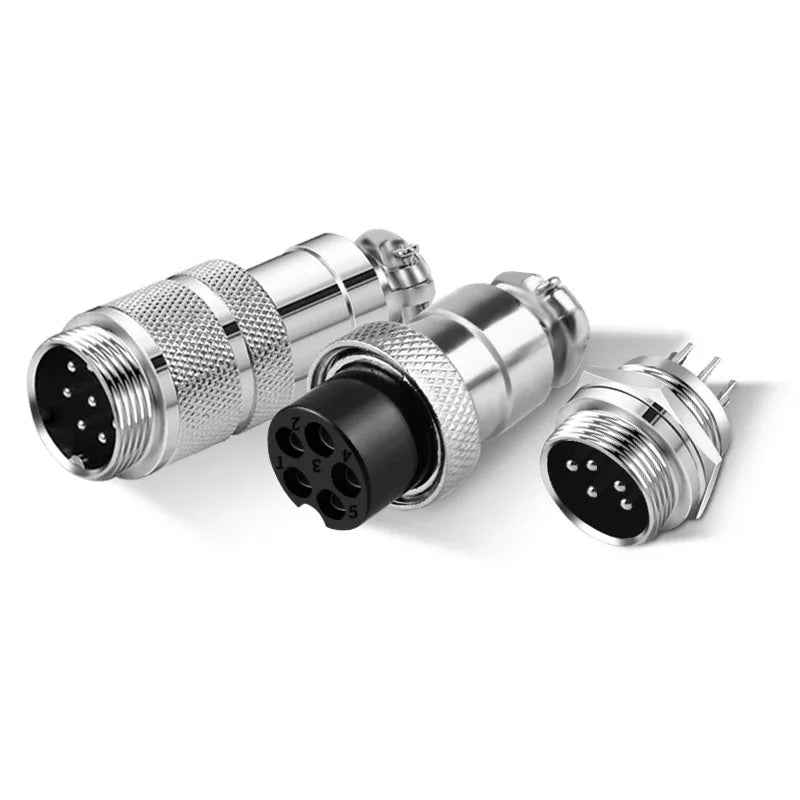 10 Pcs GX12 Aviation Circular Connector GX12-2Pin 3pin 4pin 5pin 6pin 7pin Male Female 12MM M12 Fixed Rear Nut Plug&Socket