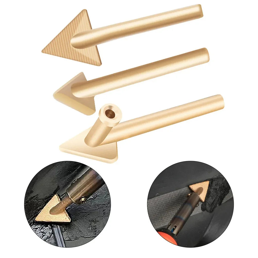3pc Soldering Iron Tips Copper Triangular Smoothing Head Welding Replacement for 80Watt Plastic Welder Repair Tool Set