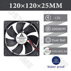 Gdstime 120mm USB PC Fan 5V 12V 24V 48V 12cm DC Brushless Cooling Fan 12025 2PIN 3PIN 4PIN Ball Computer Case Fan Waterproof Fan