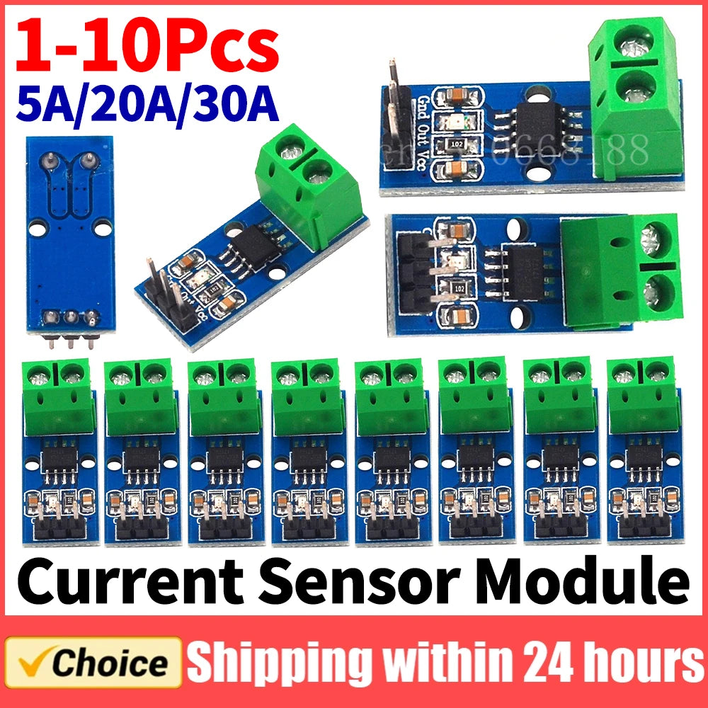 1/5/10Pcs ACS712 5A 20A 30A Range Hall Current Sensor Module ACS712 Sensors Module For Arduino DIY Electronic Kit