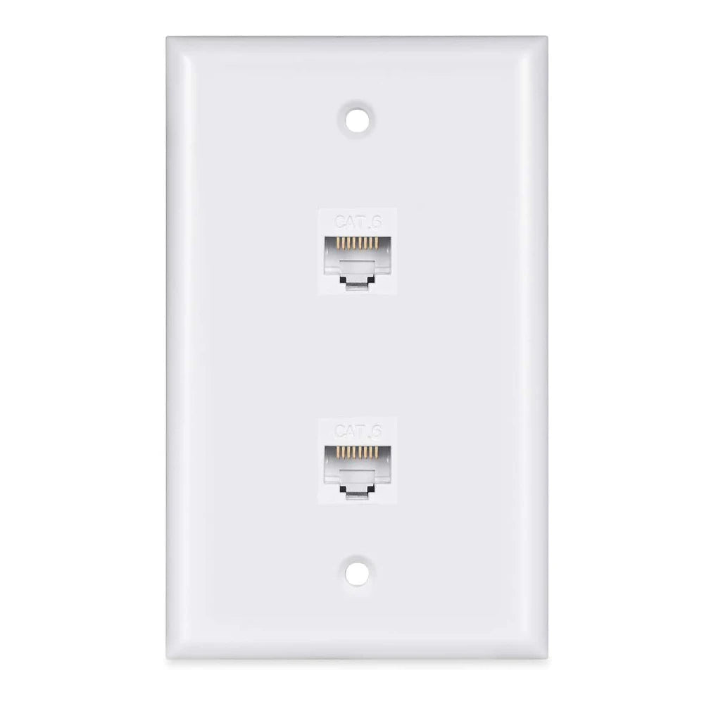 ZOERAX RJ45 Cat6 Ethernet Wall Plate with Female-Female Coupler Removable Compatible with Cat6/5/5e Ethernet Devices