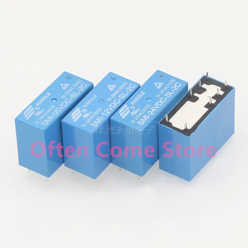 5Pcs New Original SMI- 05V 12V 24VDC -SL-2C SMI-05VDC-SL-A SMI-12VDC-SL-C SMI-24VDC-SL-2C 10A 4/5/8PIN 5V 12V 24V power relay