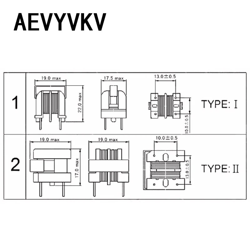 5PCS UU9.8 UF10.5 Common Mode Choke Inductor 5mH 10mH 15mH 20mH 25mH 30mH 40mH 50mH For Filter Pitch 7X8MM 10X13MM
