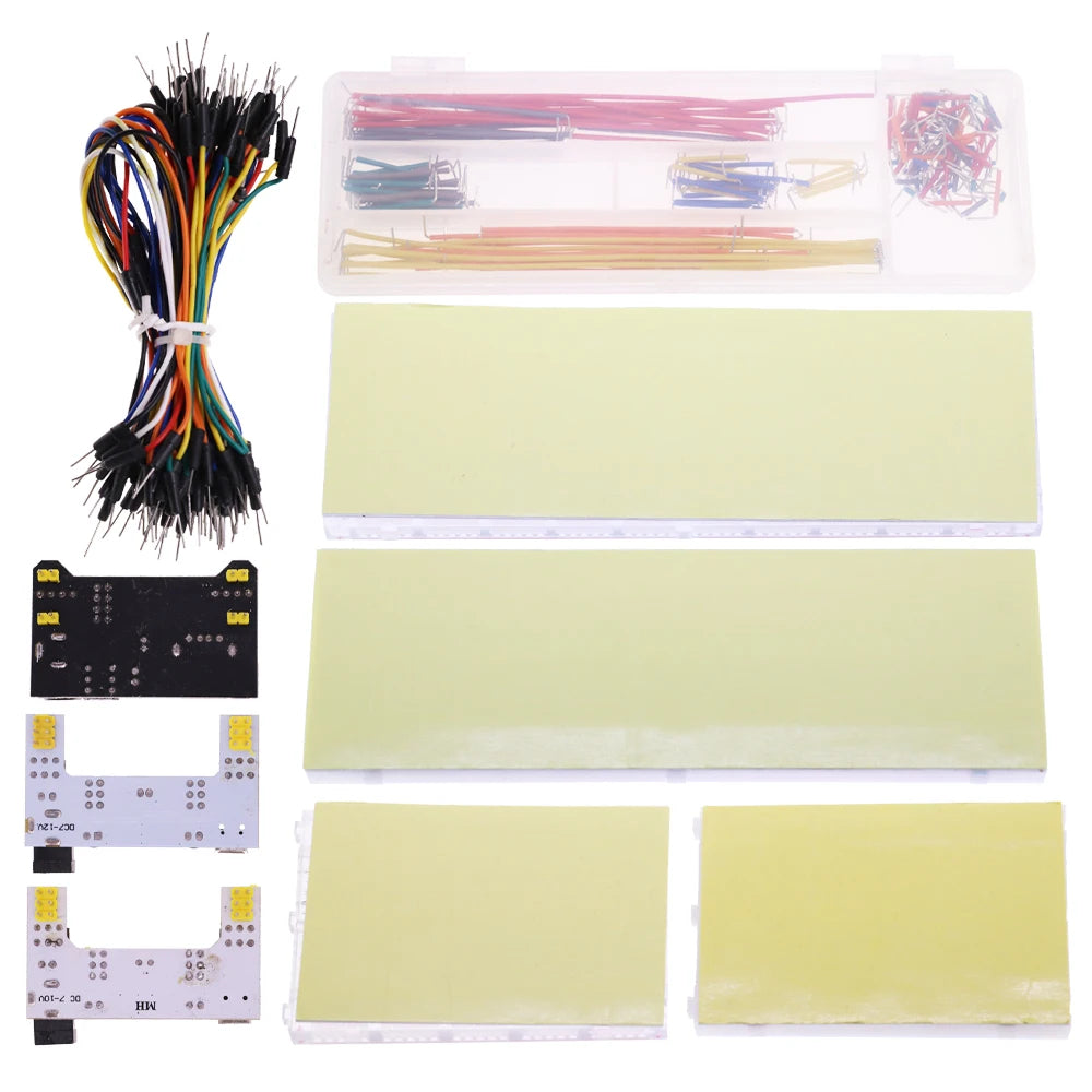 3.3V/5V MB-102 Breadboard power module+ 400 830 points Solderless Prototype Bread board kit +65 Flexible jumper wire