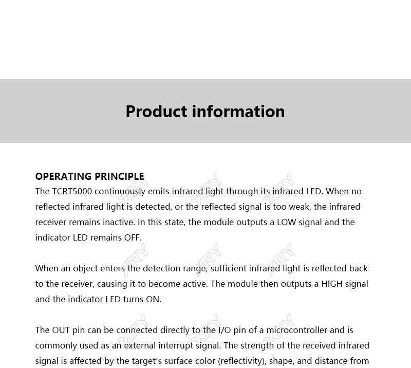 XRY 5-Way Black and White Line Identification Sensor Module Tracking Intelligent Car Infrared Sensor TCRT5000
