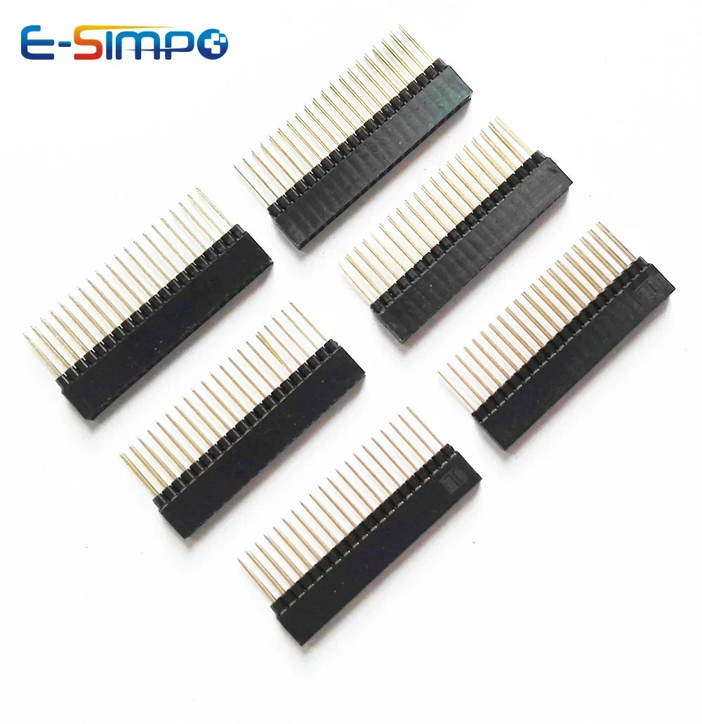 10pcs 2.54mm PC104 Industrial Long Square Pin 2X16P 2X20P 2X25P/32P/40P PH8.5+2.5mm Double Row Gold Motherboard Female Header