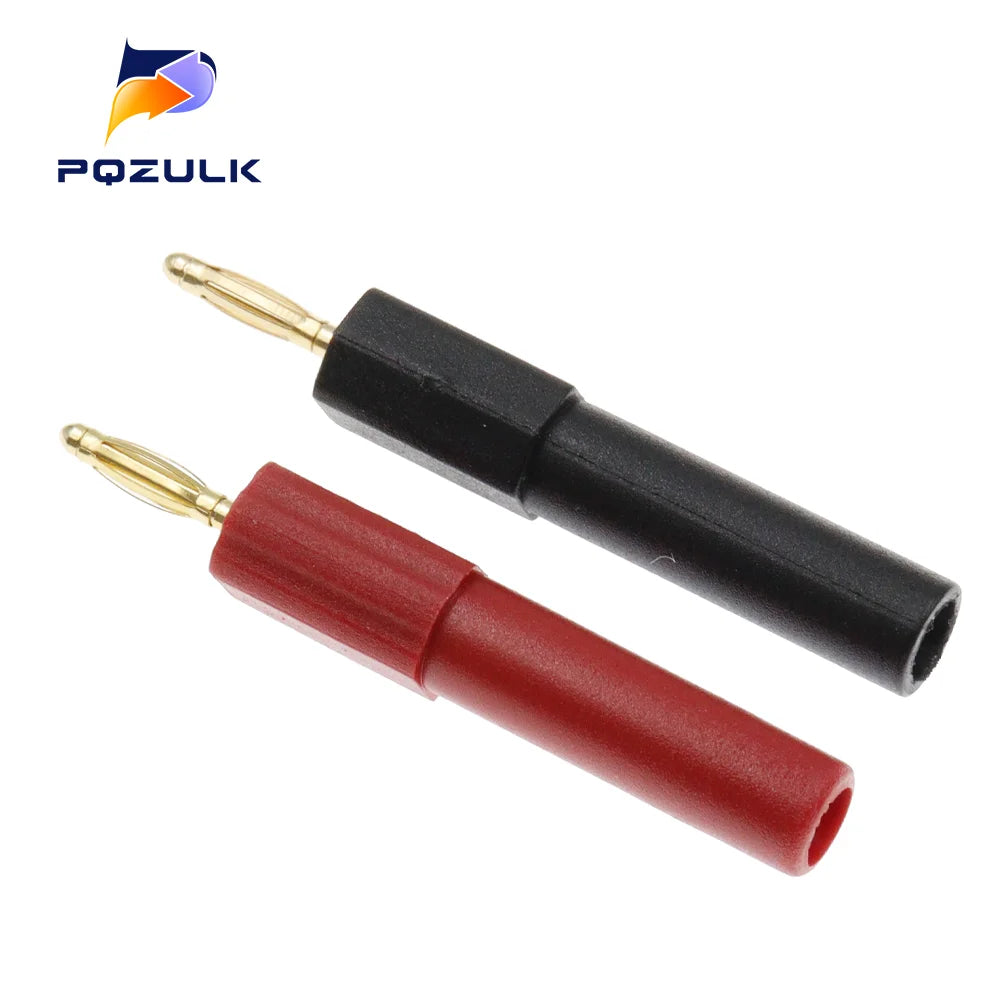 2PCS  Gold Plated 2MM Mini Male Banana Plug To 4MM Female Jack Connector Adapter 2MM To 4MM