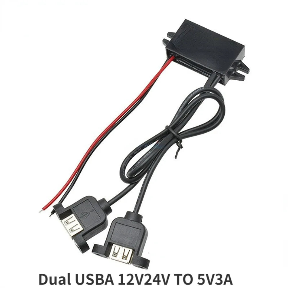 8-32V 12V 24V to 5V 3A DC DC Step Down Converter Type-C USB Power Buck Supply Charger for Mobile Phone iPad Charging Waterproof