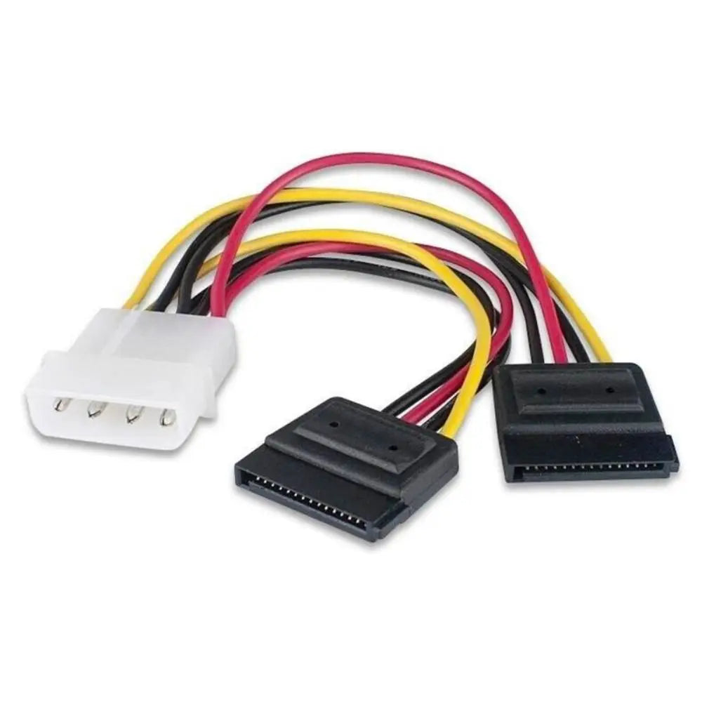 Molex to SATA Dual Hard Drive Power Lead 4 Pin to 15 Pin 7.48in SATA Power Splitter Power Splitter Y Cable Power Extension Cable