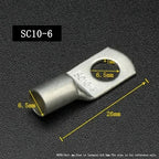 SC Type Wire Nose Terminal SC6 SC10 SC16 SC25 SC35 Bare Copper Battery Block Lugs Hole ID6/8/10/12mm Crimp Wire Connector