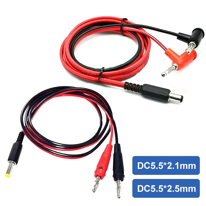 DC to 4MM Banana Connector Wire DC 5.5 X 2.5/2.1MM Power Adapter Connection Cable DC Male to Gun-type Lantern Head Plug Line