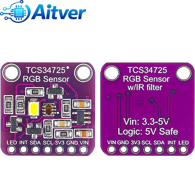 TCS34725 Color Sensor Module RGB Detection I2C Light Recognition Board for Arduino ESP32 STM32