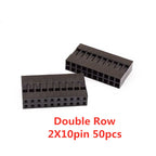 50pcs 2.54mm Dupont Connector Male/Female Pin Way Cable Plug 2/3/4/5 Pin Electrical Pin Jumper Header Housing Wire Connector Kit