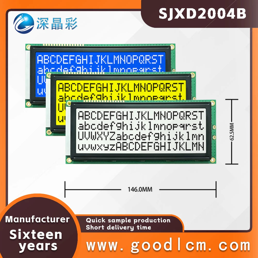 LCD 2004B Display Module 20x4 Large Character LCD Screen Display 20X04 5.0V or 3.3V Power Supply ST7066 Drive Multiple Display