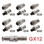 5/20PCS GX12 Connector 2/3/4/5/6/7 Pin Aviation Socket  Plug Docking Connector Male  Female Circular Connector 12mm