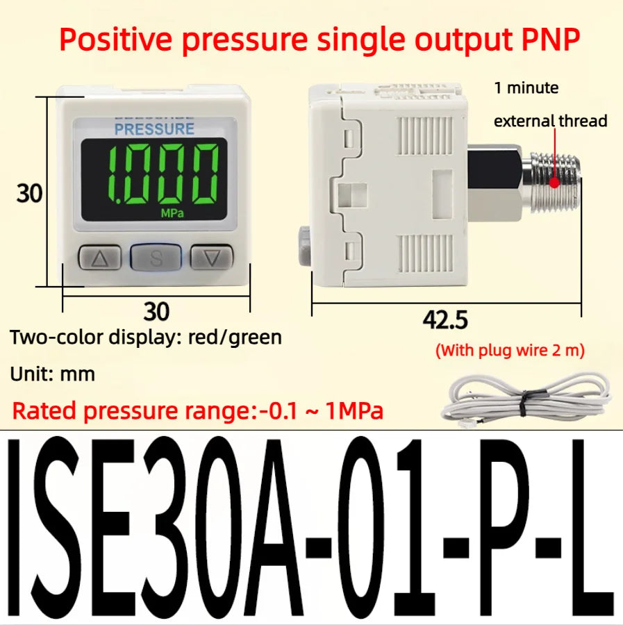 Vacuum Digital Display Pressure Switch High Precision Pressure Gauge Positive and Negative Pressure ISE30A ZSE30A Pneumatic