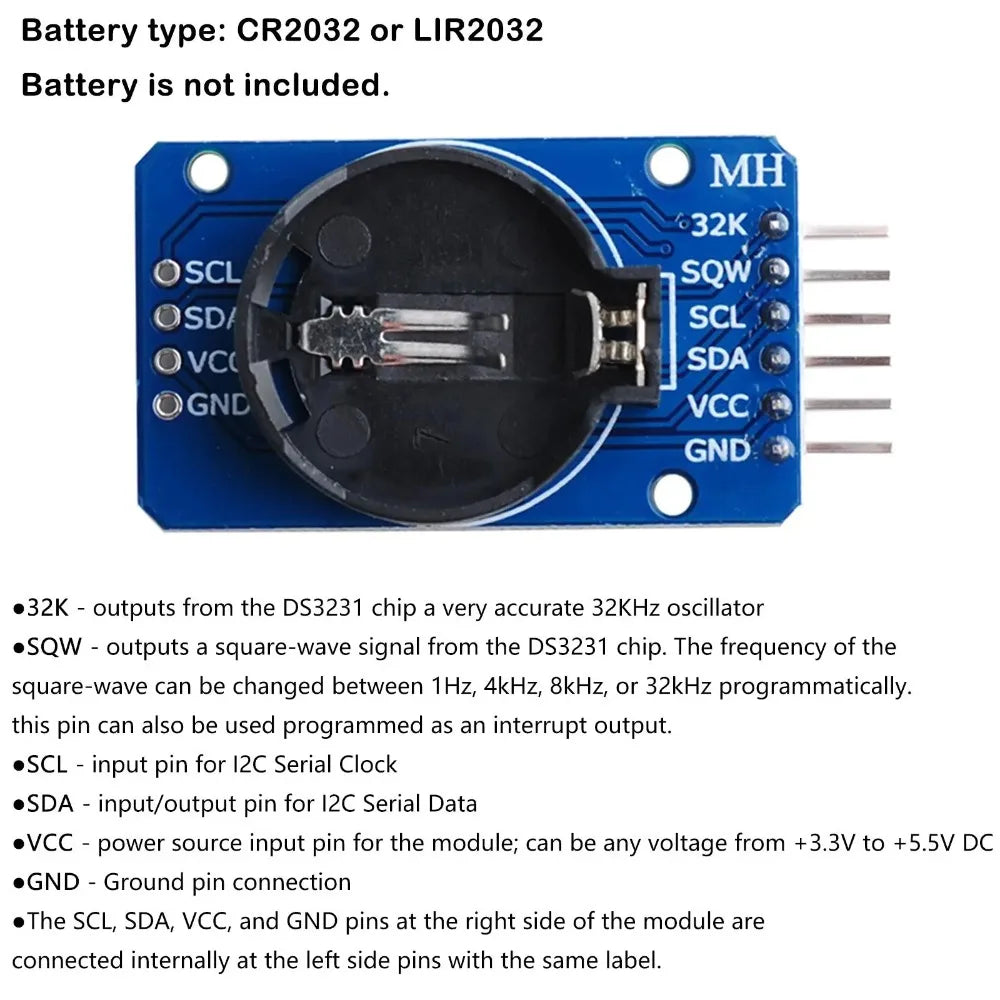 1/2/5/10PCS DS3231 Real Time Clock Module RTC Sensor High Precision AT24C32 IIC Timer Alarm Clock for Arduino Raspberry Pi